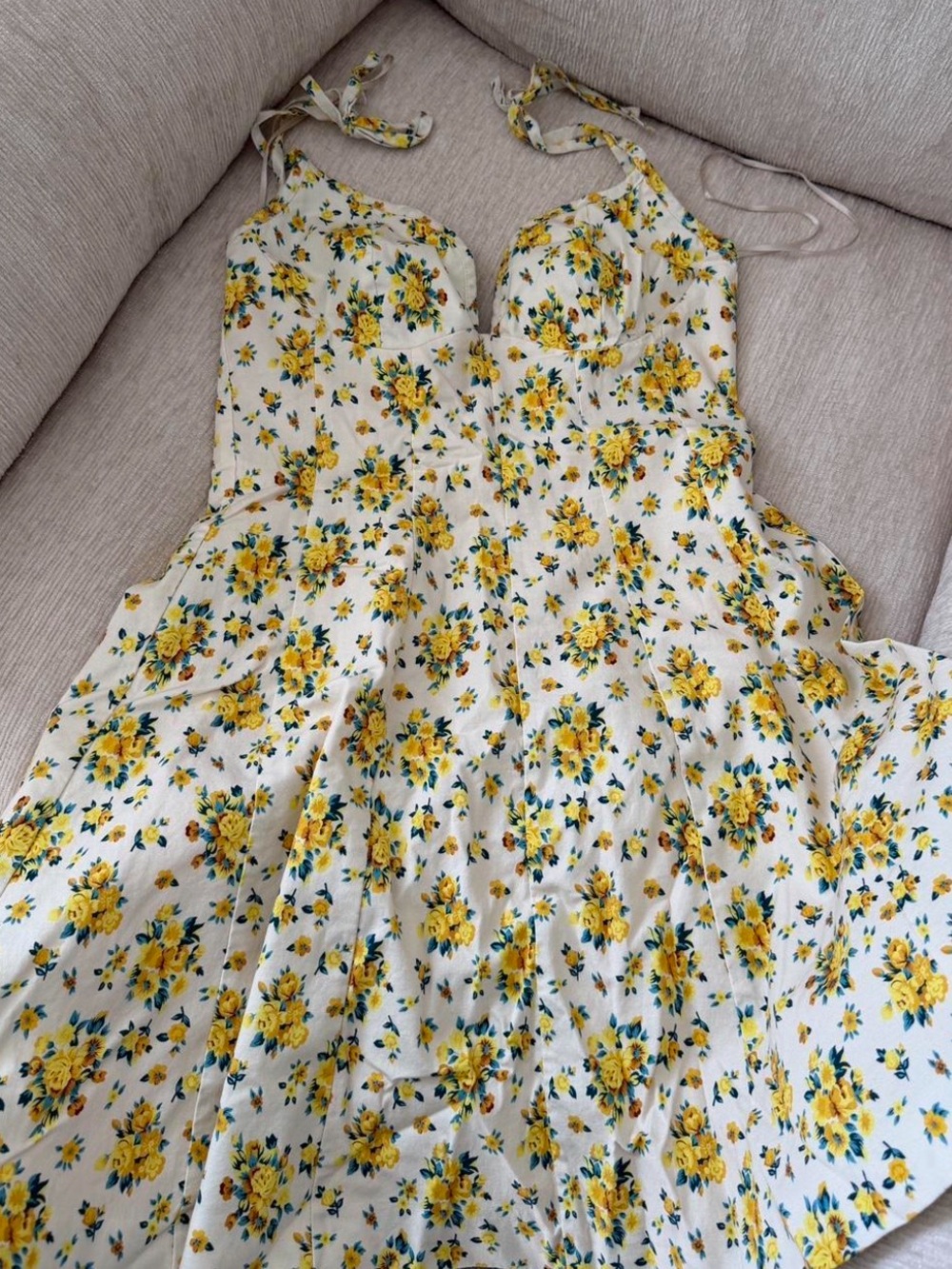Zara Yellow Floral mini Dress XS